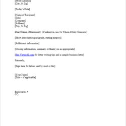 Marvelous Business Letter Template For Word Sample License Use