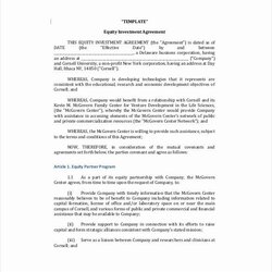 Cool Angel Investor Agreement Template Fresh Investment Contract Equity Word Investing