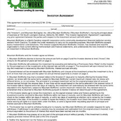 Sterling Equity Agreement Template Business Investor