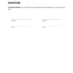 Superior Investor Agreement Template In