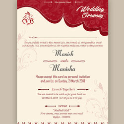 Supreme Free Wedding Card Templates Invitation Hindu Marriage Template Cards Editable Indian Vector