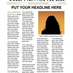 Capital Newspaper Article Template Business Subject