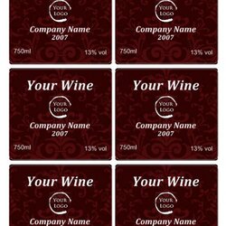 Perfect Wine Label Template Business Labels Templates Printable Bottle Custom Own Avery Word Vintage Luxury