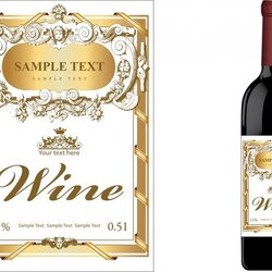 Superlative Wine Labels Template Why Is So Ah Label Vector Printable Luxury Classical Golden Decor Templates
