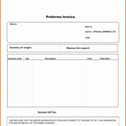 Superlative Proforma Invoice Template Awesome Simple Word Label
