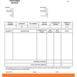 Proforma Invoice Template Example Sample Format Word Samples Blank Excel Templates Pro Form Export Quotes