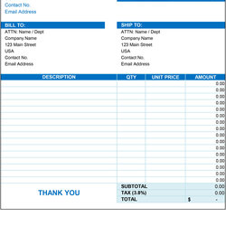 Terrific Free Blank Invoice Template Excel Word Printable Scaled