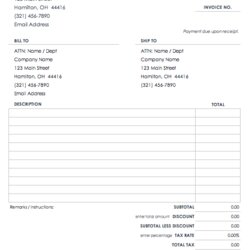 Invoice Services Rendered Template Basic