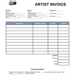 Super Commission Invoice Template Artist Source