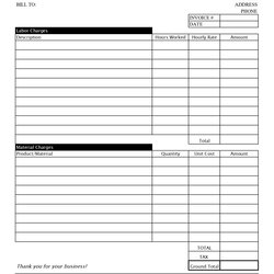 High Quality Invoice Template Printable Business Form