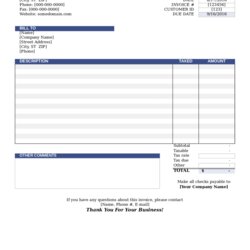 Excellent Editable Invoice Excel Templates Bill Billing Free Template