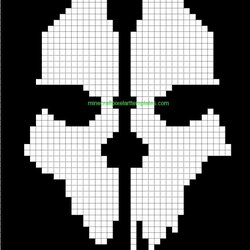 Excellent Pixel Art Templates Ideas Skull Ghosts Duty Call Template Blueprints Cod Beads Logo Ghost Halo