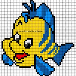 The Highest Quality Best Images About Pixel Art Templates On Disney Mermaid Little Flounder Patterns Pattern