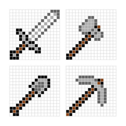 Pixel Art Templates All For The Boys Beads Designs Printable Sword Sheets Craft Template Para Kid