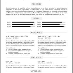 Fine Printable Resume Templates Free Template