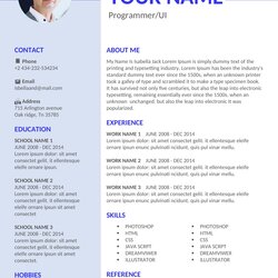 Worthy Free Resume Templates For Freshers Format Download