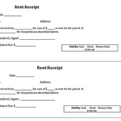 Printable Rent Receipt Templates Template Business Blank