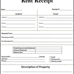 Smashing Free Rent Receipt Templates Excel Formats Template Rental Format Deposit Security Printable Sample