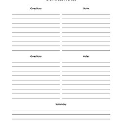 Superb Free Cornell Note Templates Taking Explained Template