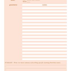 Splendid Cornell Notes Templates Examples Word Template Lab Organizer