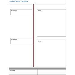 Excellent Cornell Notes Templates Examples Word Template Lab