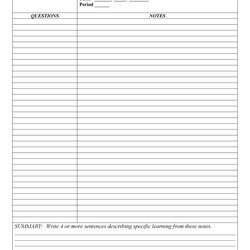 Wizard Cornell Notes Templates Examples Word Template Lab