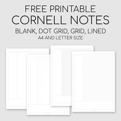 Printable Cornell Notes Template Taking Grid Effective