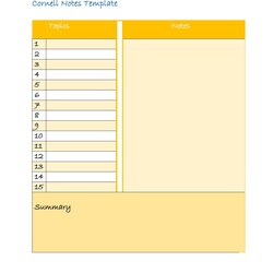 Perfect Cornell Notes Templates Examples Word Excel Template Format