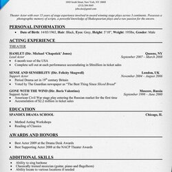 Theater Resume Template Gonna Do In Acting Theatre Example Musical Sample Examples Auditions Samples Job