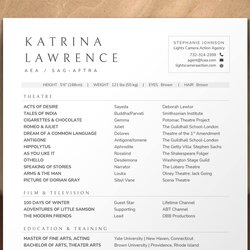 Great Theatre Resume Template With Cover Letter Size Actor