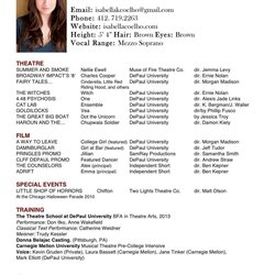 The Highest Quality Musical Theatre Resume Template Google Docs Excellent