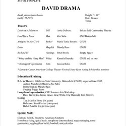 Pin Di Passions Resume Template Theatre Theater Director Sample Format Objective Acting Templates Experience