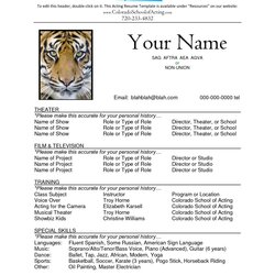Sublime Musical Theatre Resume Template Acting Kids Sample Breathtaking Word Theater First Google Templates