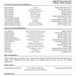 Wonderful Technical Theatre Resume Template Dreaded Example Theater Templates