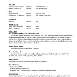 Outstanding Musical Theatre Resume Template Google Docs Marvelous Inspirations