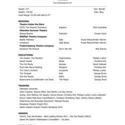 Fine Professional Theatre Resume Templates At Template