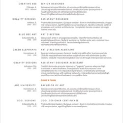 Resume Templates Free Download Upfront