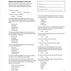 Free Health Assessment Forms In Ms Word Medicare Wellness Form