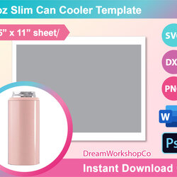Splendid Slim Can Cooler Template Sublimation