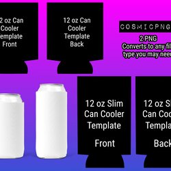 Worthy Can Cooler Template And Slim Sublimation