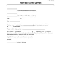 Swell Free Refund Demand Letter Template Word
