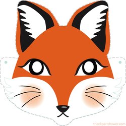Capital Free Printable Fox Mask Template Kids Animal Clip Outline Drawer Masks Transparent Background Kitten