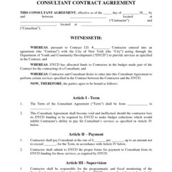 Out Of This World Simple Consulting Contract Template For Your Needs Consultant Agreement Marketing Sample