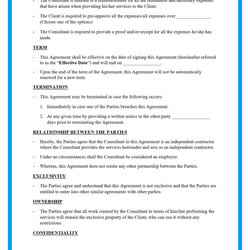 Champion Simple Consulting Contract Template Free Printable Templates Agreement