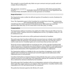 High Quality Consulting Contract Template In Word And Formats Sample Only
