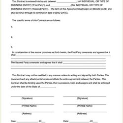 Simple Consulting Contract Template Agreement Sample Parties Between Two Legal Format Letter Templates Short