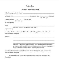 Consulting Contract Templates Word Apple Pages Template Basic Contracts Example Business