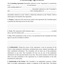Outstanding Consulting Agreement Template Free Download Printable Templates Print Big