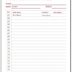 Cool Potluck Sign Up Sheet Templates For Excel Word Template Sheets Microsoft Google Year Eve Details Preview