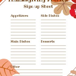 Superlative Free Printable Thanksgiving Potluck Sign Up Sheet Template